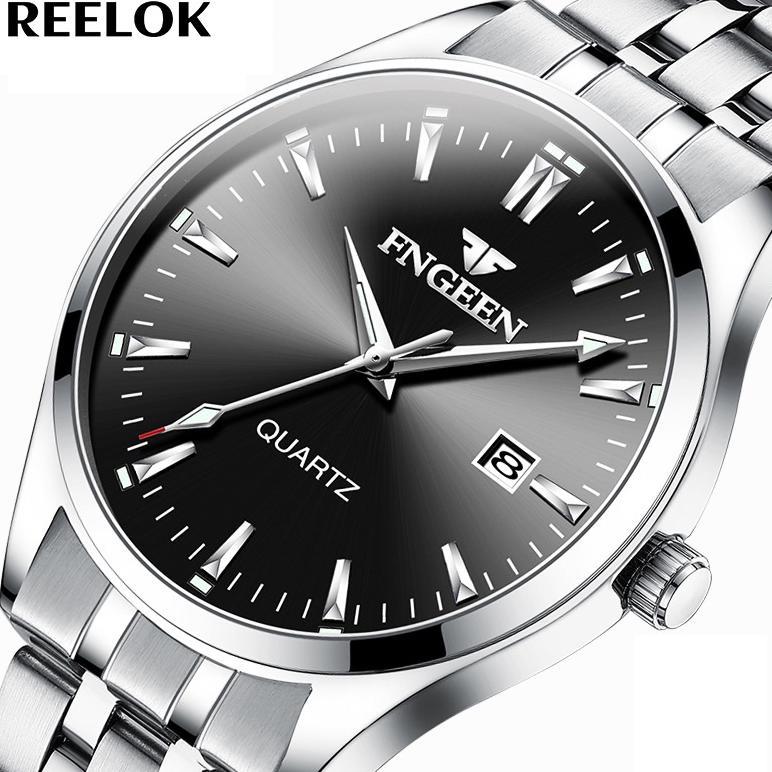 FNGEEN 2111 Jam Tangan Pria Original Anti Air Luxury Stainless Steel Fashion Quartz Watch Terbaru