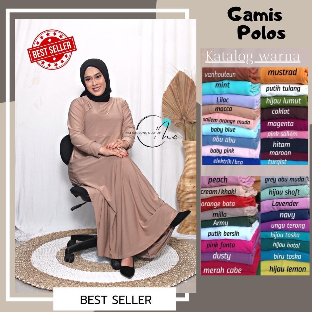 Termurah [PROMO]RIKI KARSONO OLSHOP - GROSIR GAMIS POLOS JERSEY ALL SIZE/GAMIS TERBARU/GAMIS KEKINIA