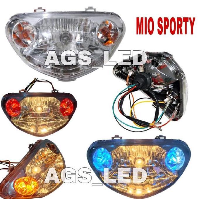 Reflektor Lampu Depan Motor Mio Sporty 2 In 1 Plus Lampu / Headlamp Mio Sporty Plus Led Rgb/ Batok L