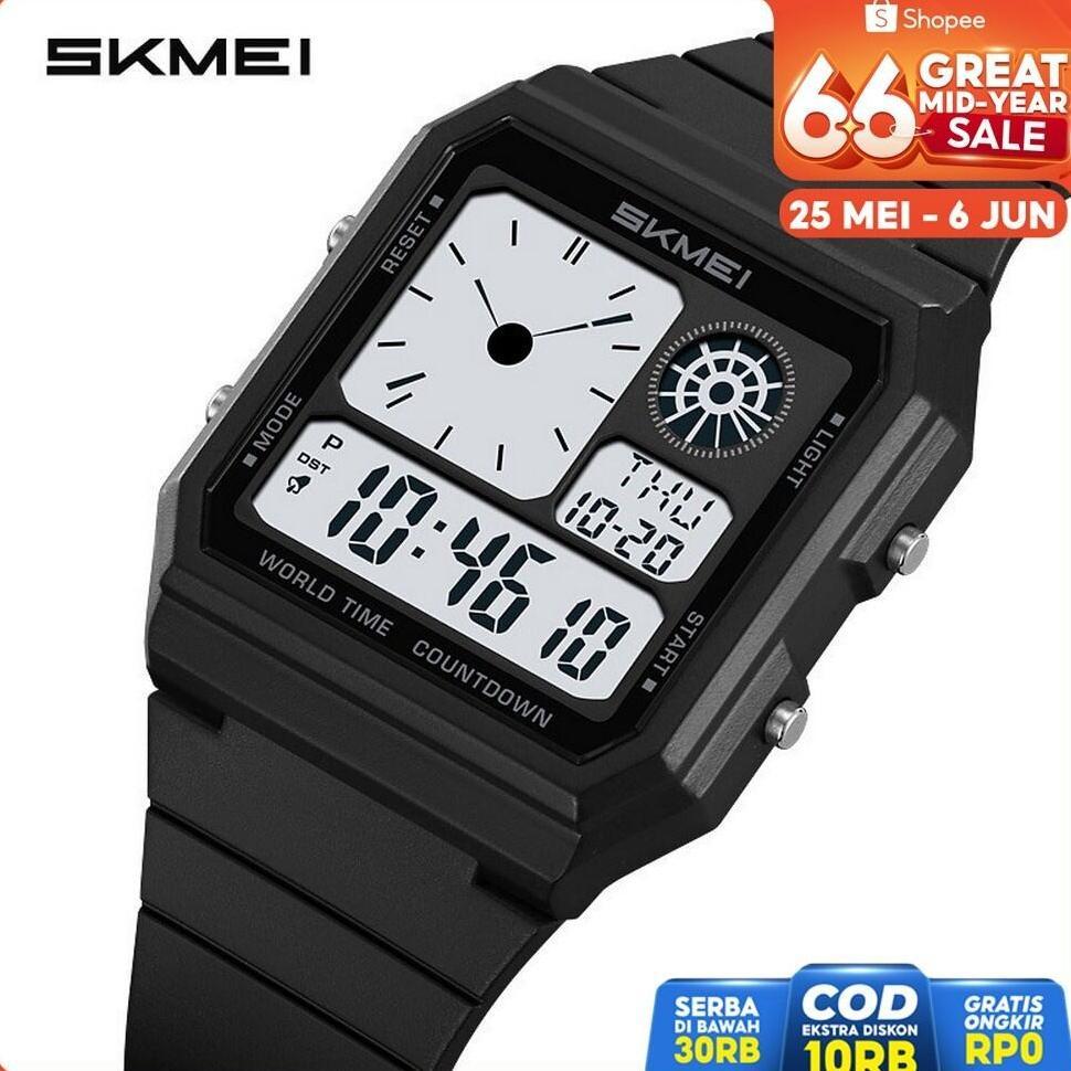 Jam Tangan Digital Tipis Pria SKMEI 2347 Original Anti Air Sport Watch Tren Terbaru