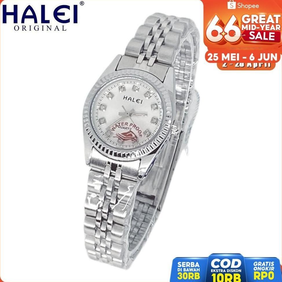 HALEI AH356L Jam Tangan Wanita Anti Air Kuarsa Antik FormalRantai Stainless Jam Tangan CewekOriginal