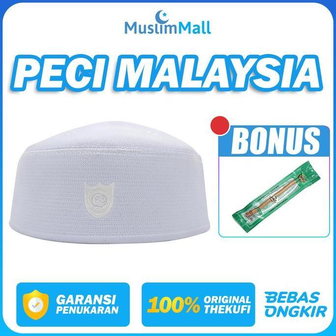 TERMURAH - Peci Malaysia Putih Polos Songkok Kopiah Putih Super Original The Kufi