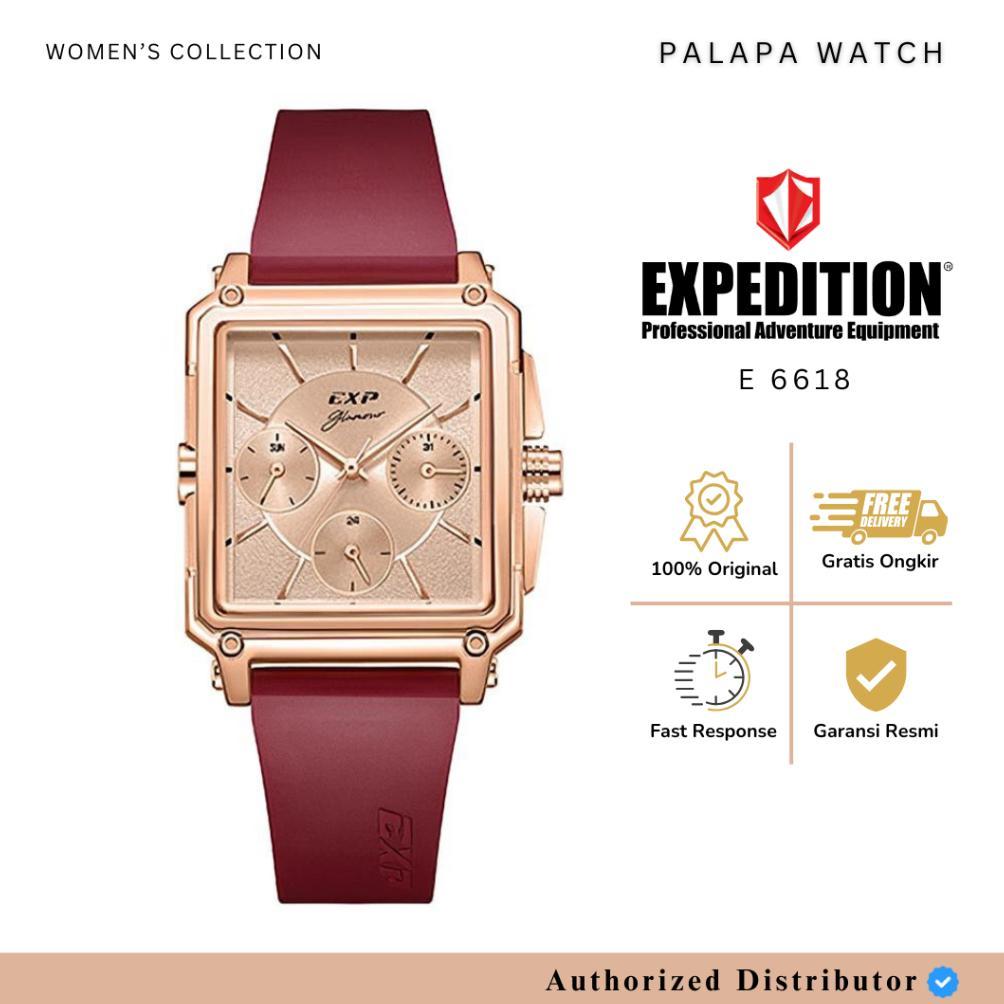 Jam Tangan Wanita Expedition EXP 6618 / E 6618 / E6618 Rubber Original