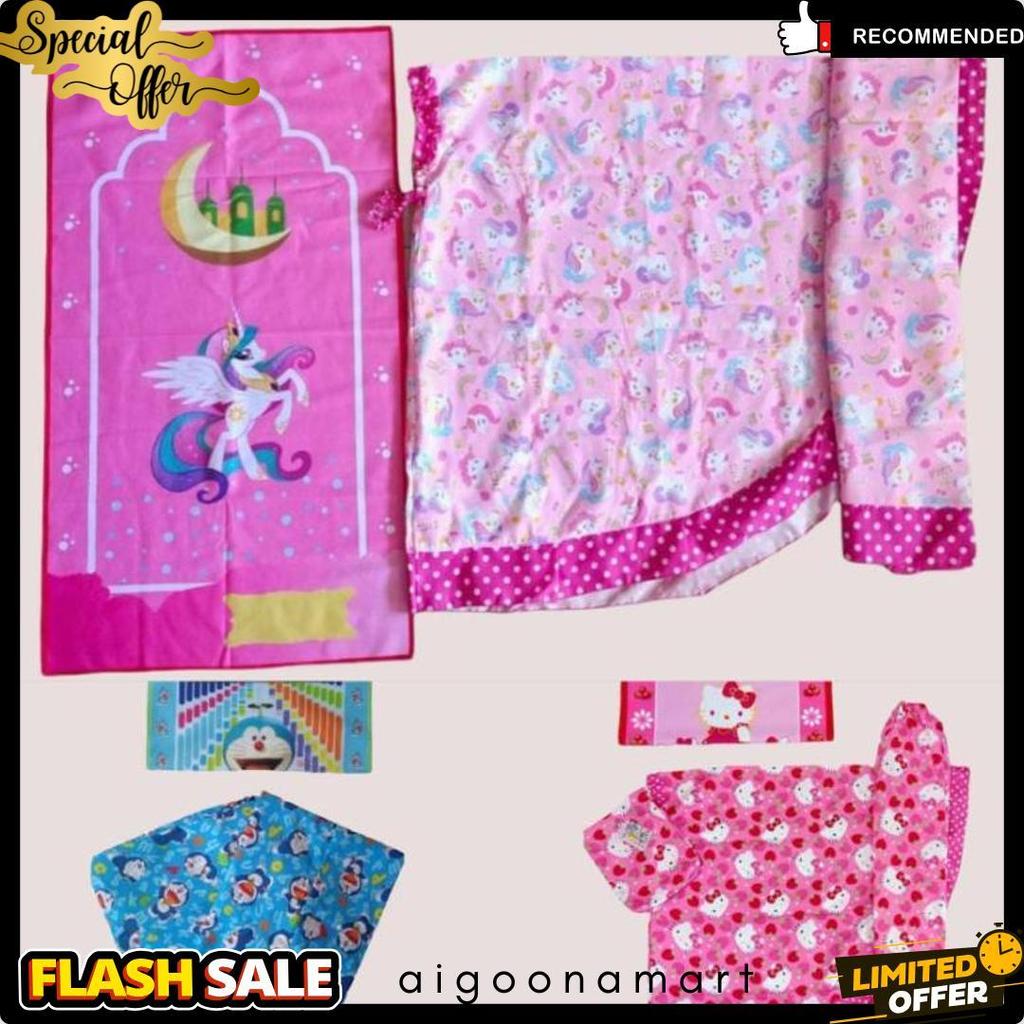 Diskon Lebaran Mukena Dan Sejadah Custom Nama Untuk Anak || Mukena Anak || Sejadah Anak Karakter || 