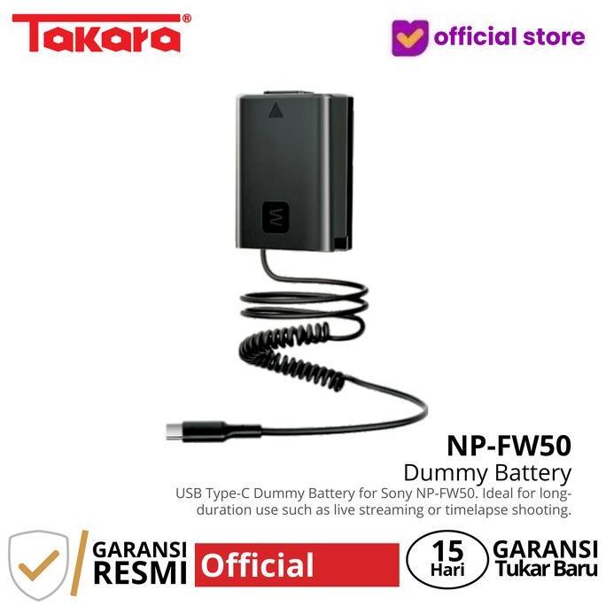 PROMO - Takara Dummy Battery USB Type-C for SONY NP-FW50