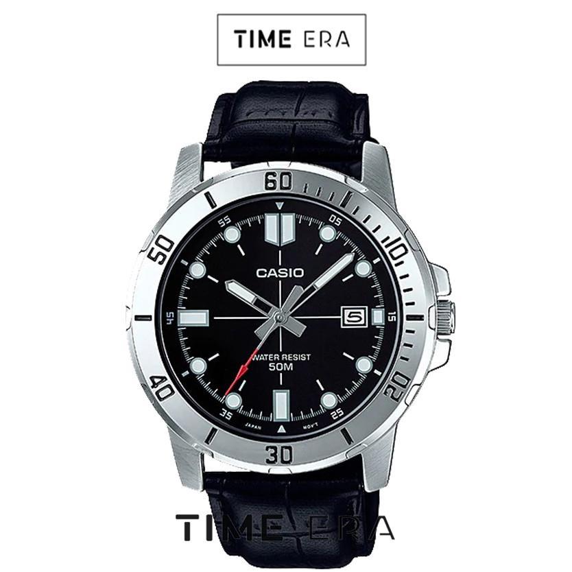 Casio General MTP VD01L 1E / MTP-VD01L-1E Jam Tangan Pria Kulit Hitam