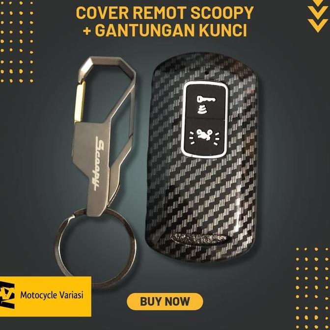 Cover Remot Scoopy + Gantungan Kunci Logo Scoopy New