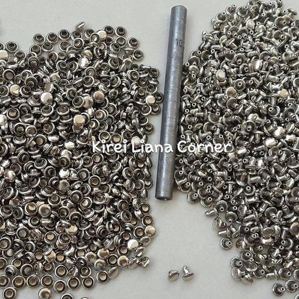 Paku Rivet 6Mm Nikel + Set Alat Pukul