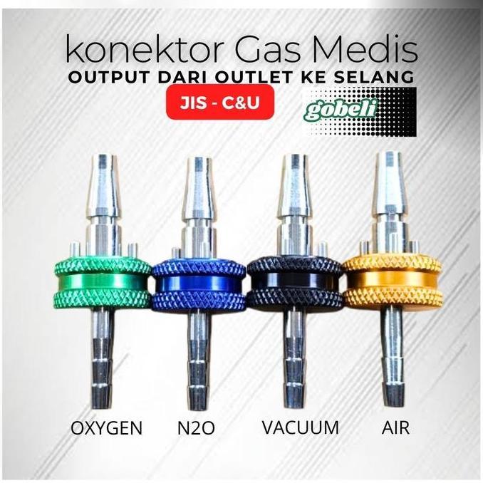 TERMURAH - konektor gas medis - Konektor regulator oxygen flowmeter - conector flowmeter type JIS/CN