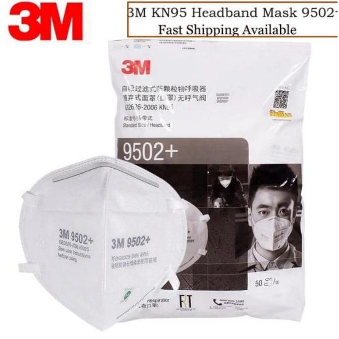 MASKER 3M 9502+ KN95 HEADLOOP 1 BAG 50 PCS
