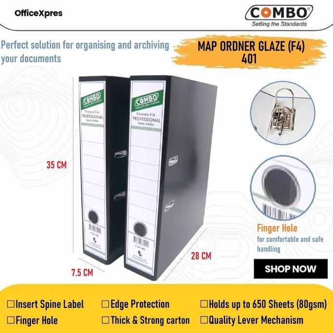 GAMYPAR Ordner F4 Folio Glaze / Ordner Sejenis Bantex / Odner Karton 401 Combo