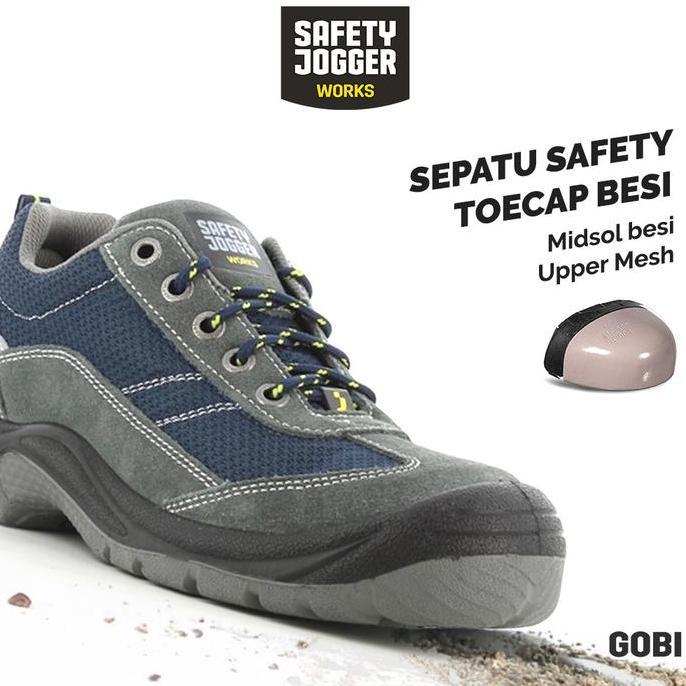 Safety Jogger Gobi Navy Sepatu Septi Shoes Kerja Proyek Pria Besi Boots