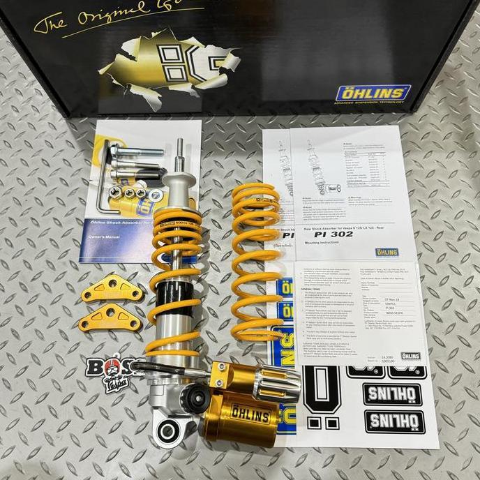 SHANNOORA Shock Tabung Ohlins Rear PI 302 Preload Vespa S LX LXV