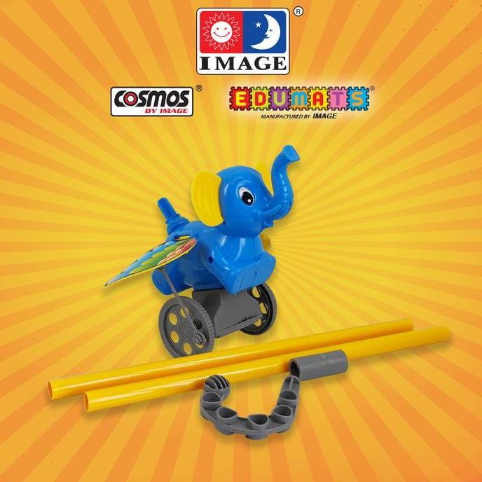 image toys mainan animal race elephant w/ squeak sound