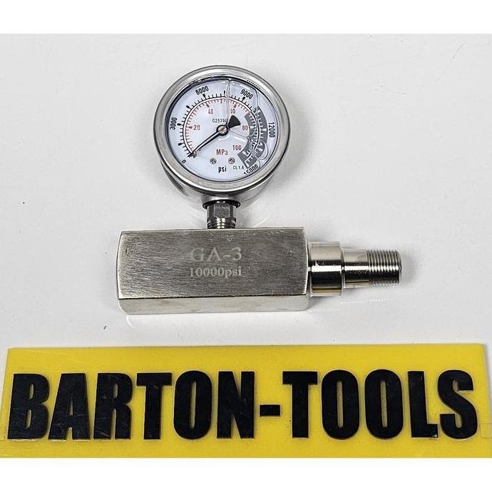 MABUROO 700Bar 10000psi 70MPa Pressure Gauge Adaptor Set GA-3+G2535LM BARTON Adapter Pengukur Tekana