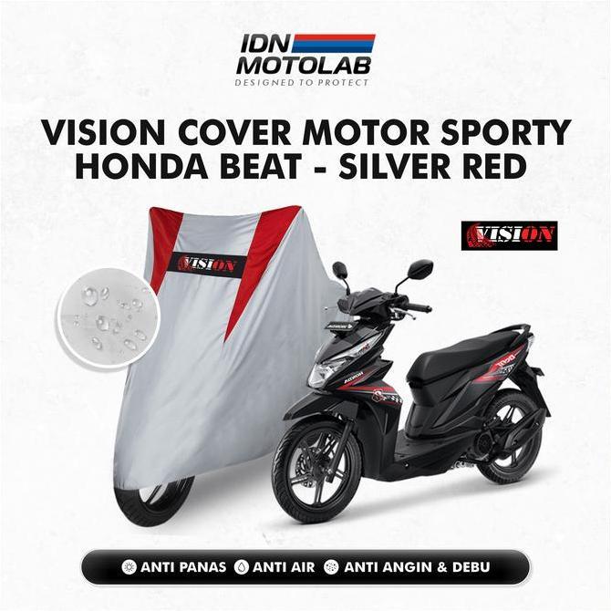 Cover Motor Selimut/Sarung Mantel Motor Beat Vision Silver Merah New