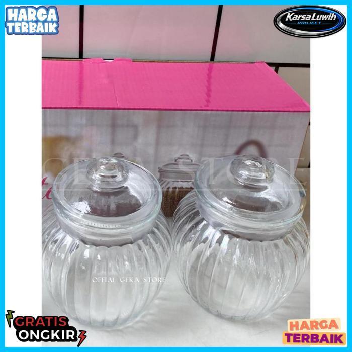 Toples Full Kaca Callista 3 In 1 650 Ml Toples Kaca 1 Set Isi 3 Pcs Tempat Kue Kering Lebaran