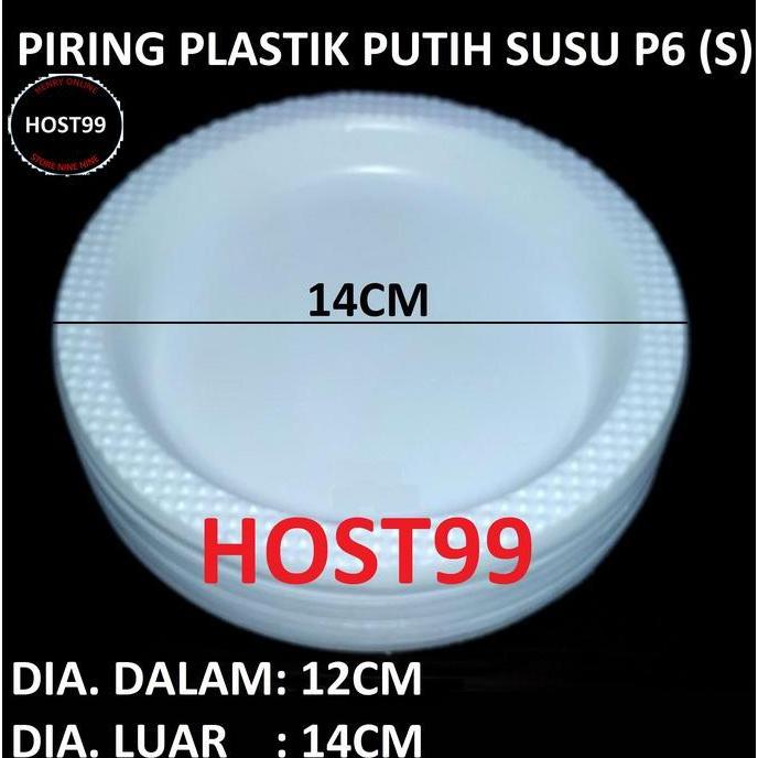 PIRING PLASTIK PUTIH SUSU P6 KECIL SMALL KUE ULTAH