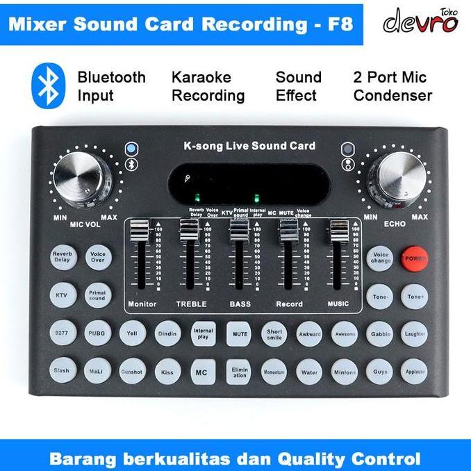 RELMARAMA Sound Card F8 Mixer Amplifier Live Broadcast Recording - Woopower F8