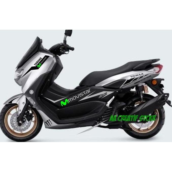 TERMURAH CUTTING STICKER ALL NEW NMAX 2020 2021 MOTOR SILVER MOVISTAR
