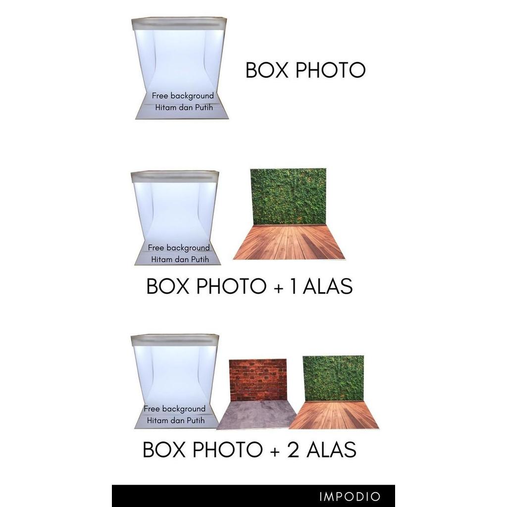 mini studio box photo Ukuran A1 - (Paket dengan alasfoto)