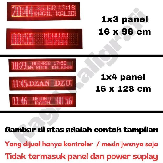 Kontroler JWS P10 single color 1 baris - Kontroler Jam jadwal sholat running text P10 single color 1