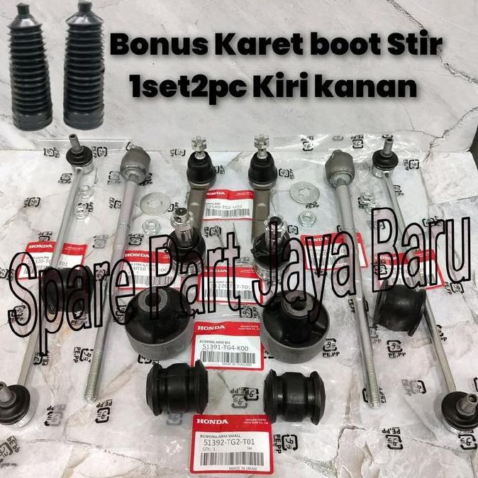 PAKETAN KAKI KAKI DEPAN BRIO SATYA TIE ROD END RACK END LINK STABILIZER KARET STABIL BUSHING ARM BES