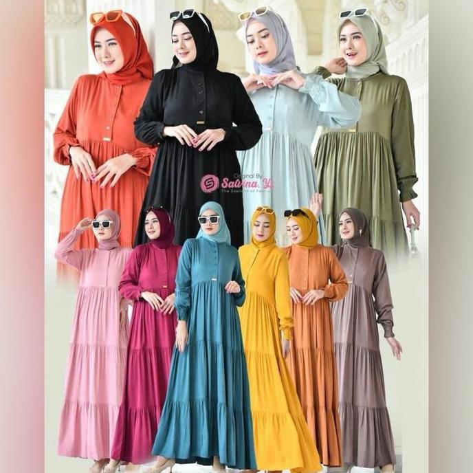 READY STOK SALVINA GAMIS SUSUN STANDART DAN JUMBO