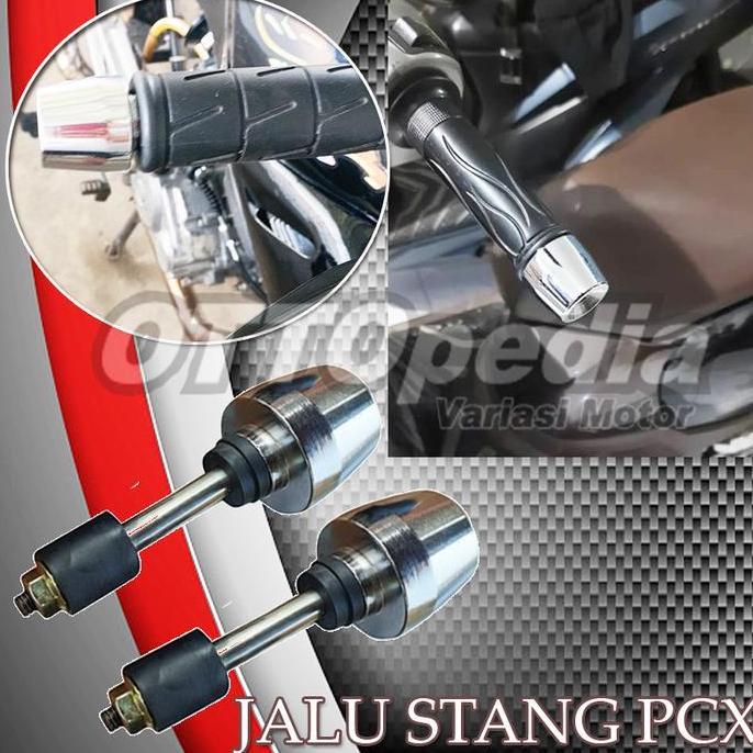 Jalu Stang Chrome PCX Kualitas Original set Karet Pengerat Bandul Stabilizer Stang Satria FU Byson V