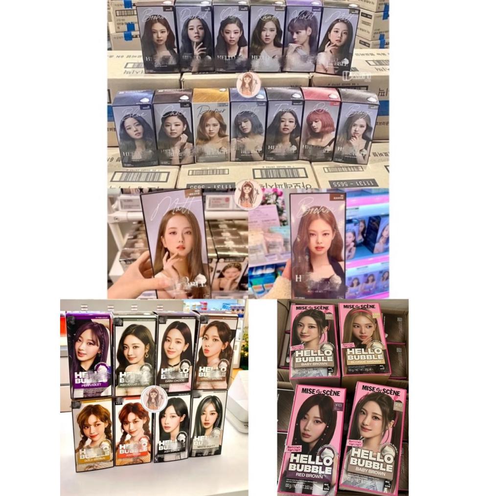 BISA Gosend New Aespa Hello Bubble X Blackpink Korean Hair Color Ash Beige Ash Olive Tone Up Bleach 