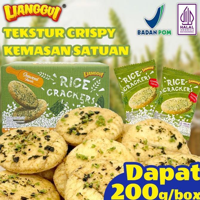 [HALAL] LIANGGUI Kerupuk Beras Nori Rasa Khas Taiwan -Kemasan Individual Camilan Renyah untuk Sarapa