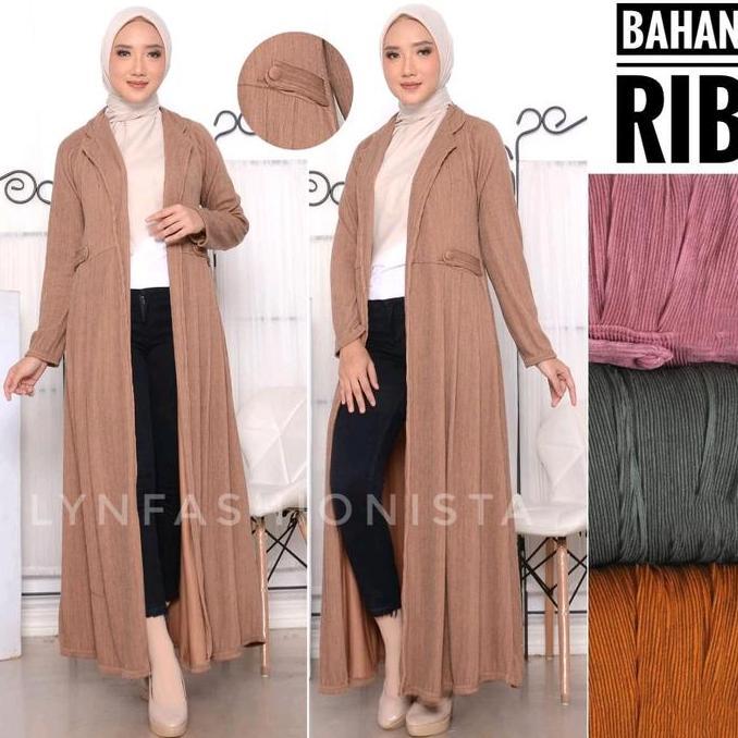Long Cardigan Panjang Wanita Muslim/Outer Panjang Gamis Mewah Murah/Vika