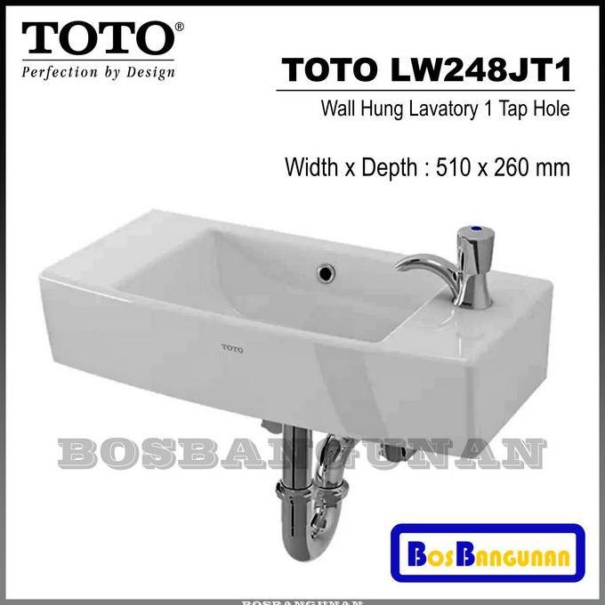 Wastafel Gantung TOTO LW 248 JT1 / Wall Hung Lavatory TOTO LW248JT1