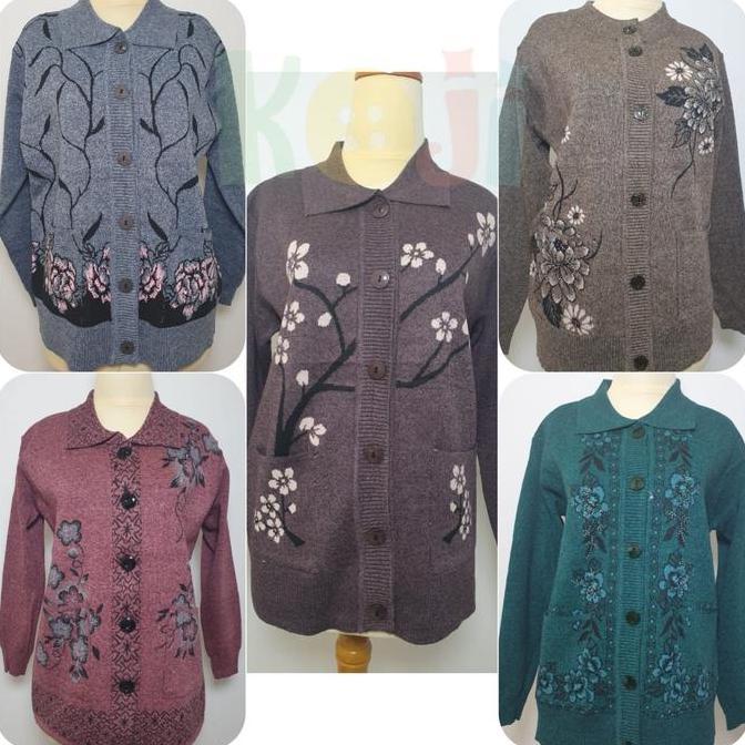 Sweater/Mantel Rajut Ibu-Ibu Premium KOJI - Kerah/Oblong