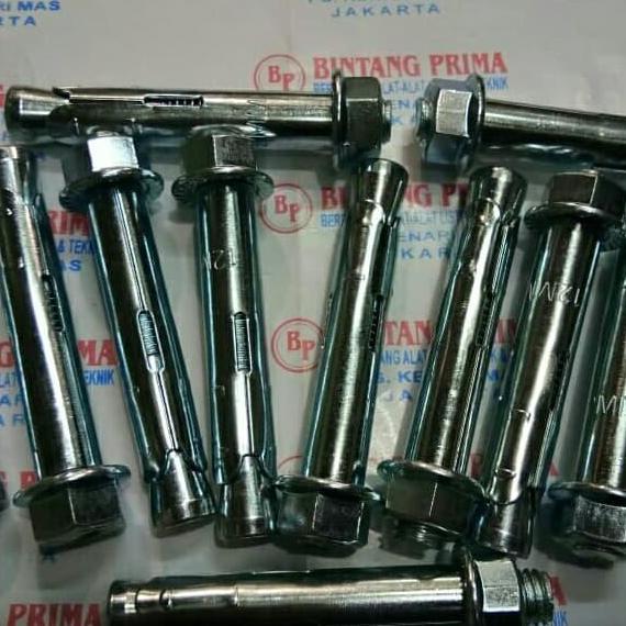 Dynabolt / Expansion Bolt Galvanis Ukuran M12 x 100mm / 12x100mm Putih