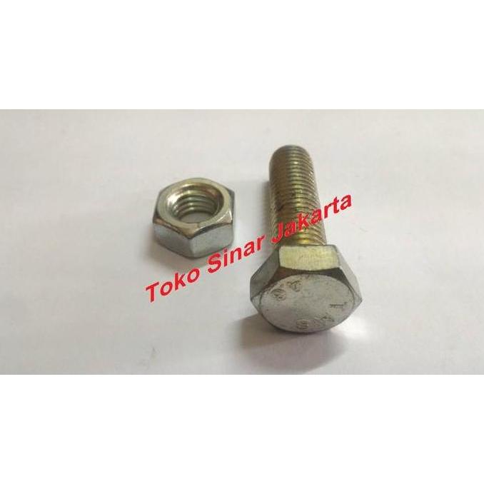 Baut 14 mm x 50 mm + Mur ( Kunci 22 mm )