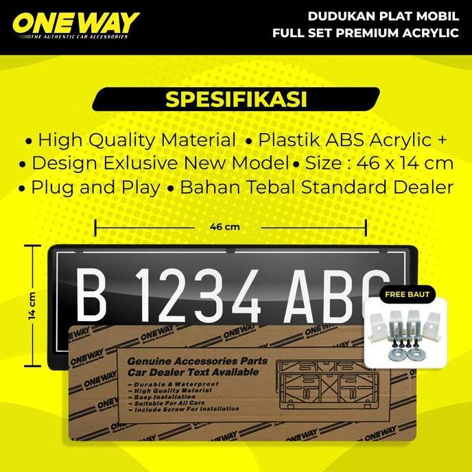 XPANDER Tatakan Dudukan Plat Nomor Mobil Akrilik Mika ONEWAY Premium