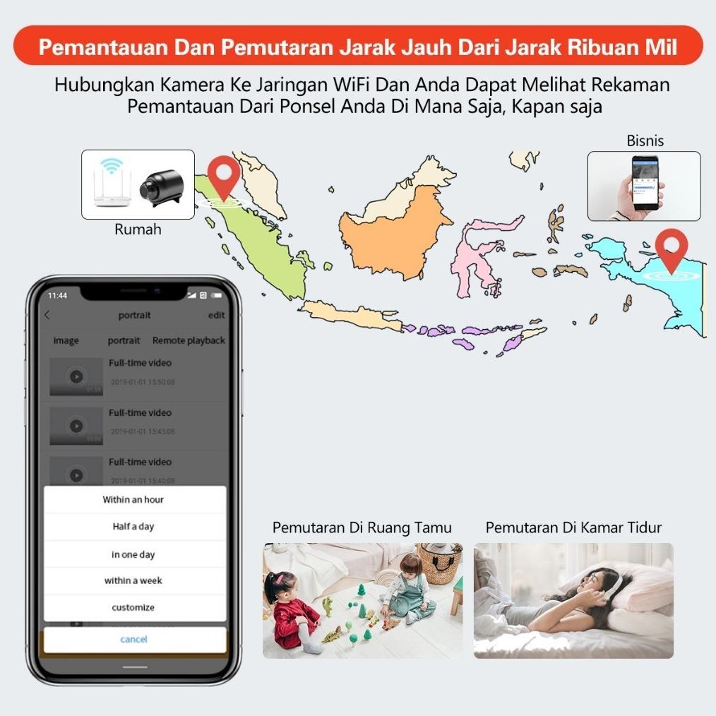 Kamera Pengintai Mini Wifi Hidden Spy Camera Hd Cctv Mini Cam Simpan Video  Pemantauan Jarak Jauh Te