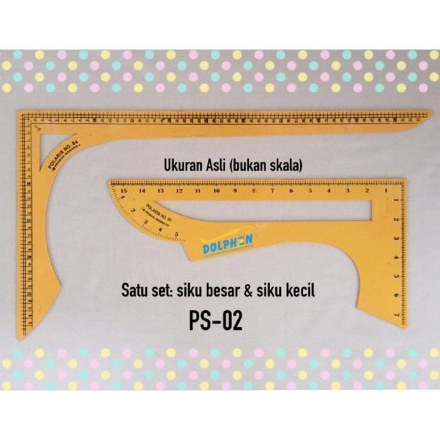Ps-02 Penggaris Pola Siku Kecil & Siku Besar Polaris