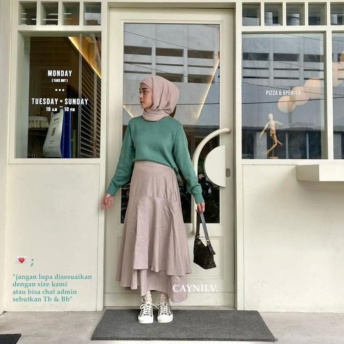 Calla  Skirt (Basic Skirt) Rok Linen Panjang Wanita