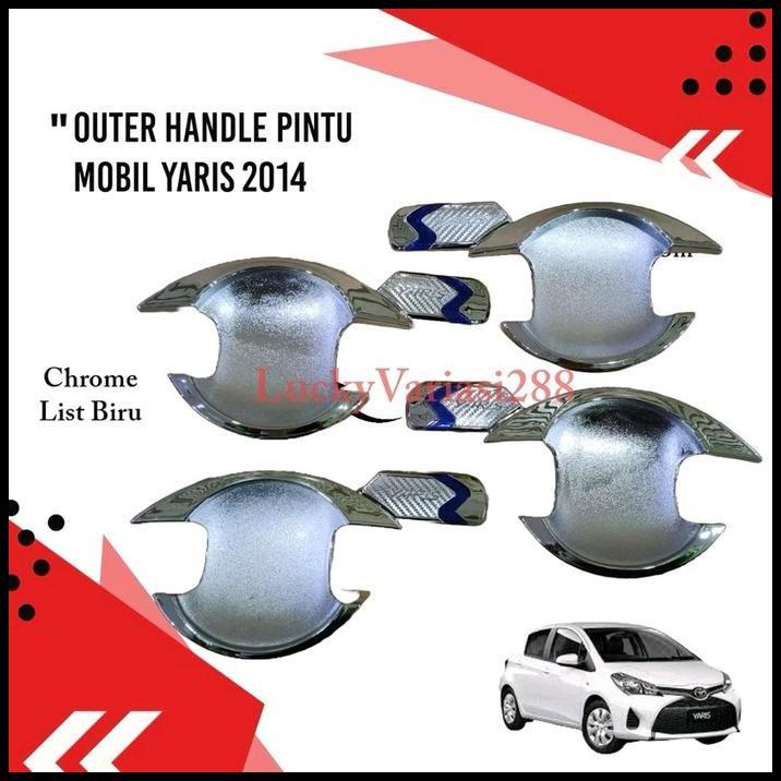 HOT DEAL OUTER MANGKOK HANDLE PINTU YARIS 2014 MODEL MUGEN CHROME AKSESORIS CAR 