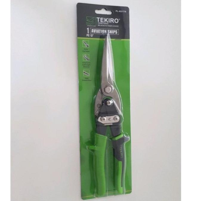 Tekiro Gunting Seng Lurus 12 Inch / Gunting baja ringan 12"