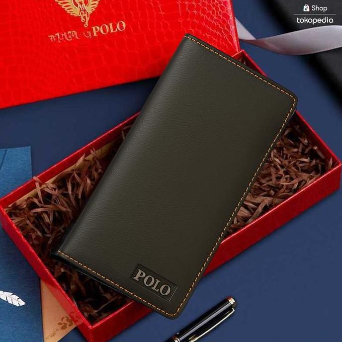 Dompet Kulit Pria Panjang POLO Premium Long Wallet Dompet Pria Kulit Sintetis Dompet Pria Wallet PAN