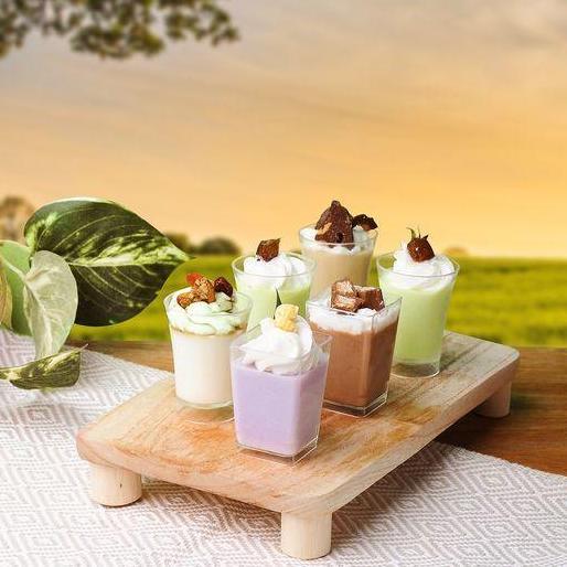 Murah Omura Shooter Cup Tipe Kotak Gelas Tempat Wadah Pudding Panna Cotta Sloki Ulir Omura Powder