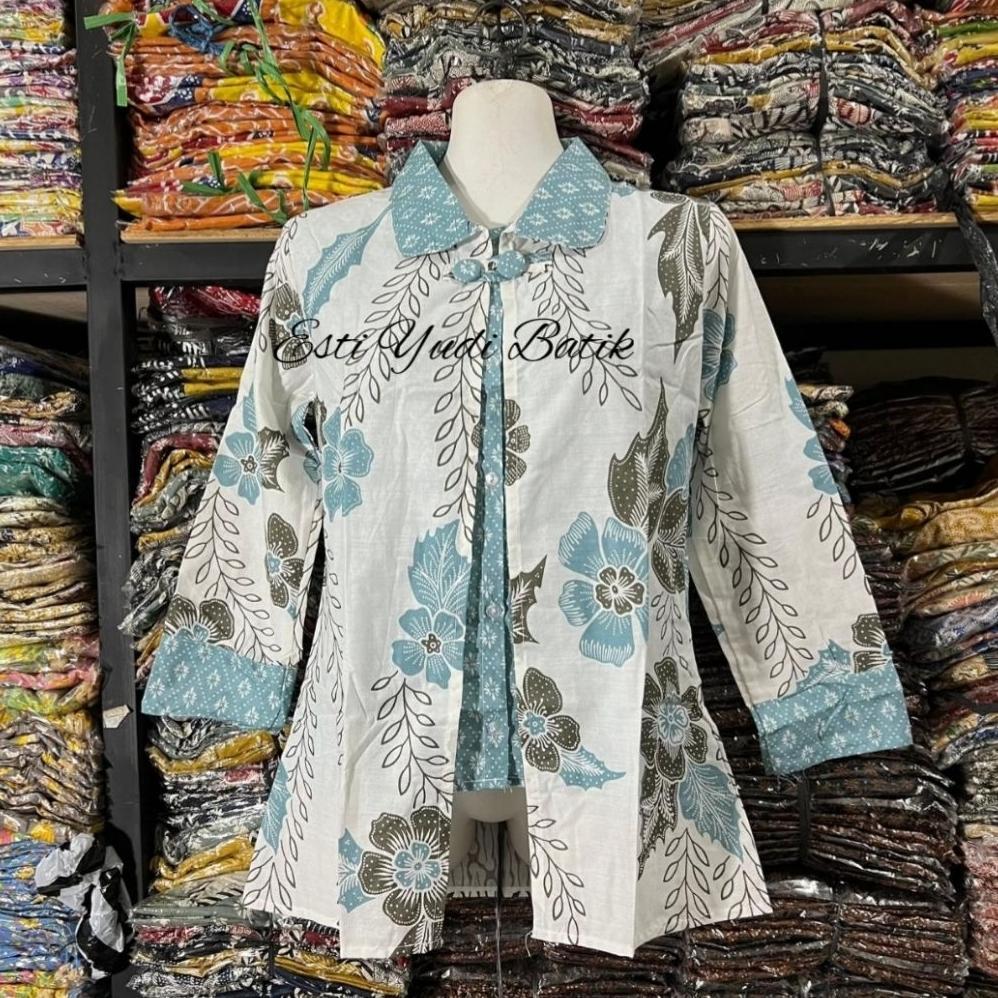 PREMIUM Blus batik atasan wanita blouse batik modern style blouse batik wanita baju blus wanita keki