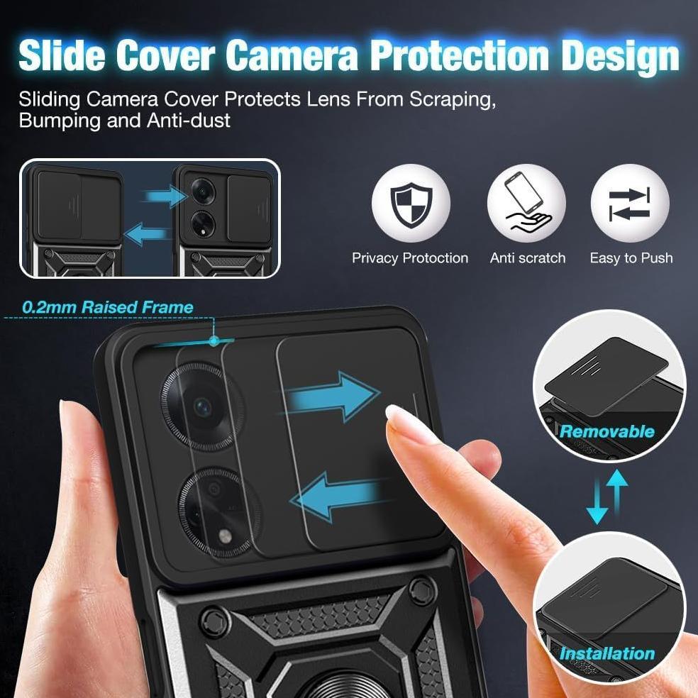 BIG PROMO Case STAND/ RING/ Holder / SLIDE LENS OPPO A79 A60 A38 A18 A98 A58 4G/A78 5G A5 PRO A3X A3