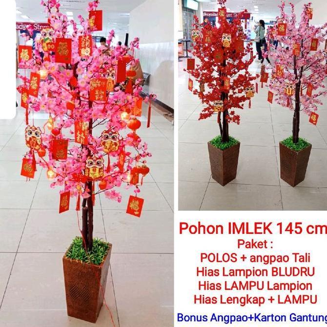 Pohon imlek meihua angpao mehwa besar 145 cm dekorasi hiasan imlek
