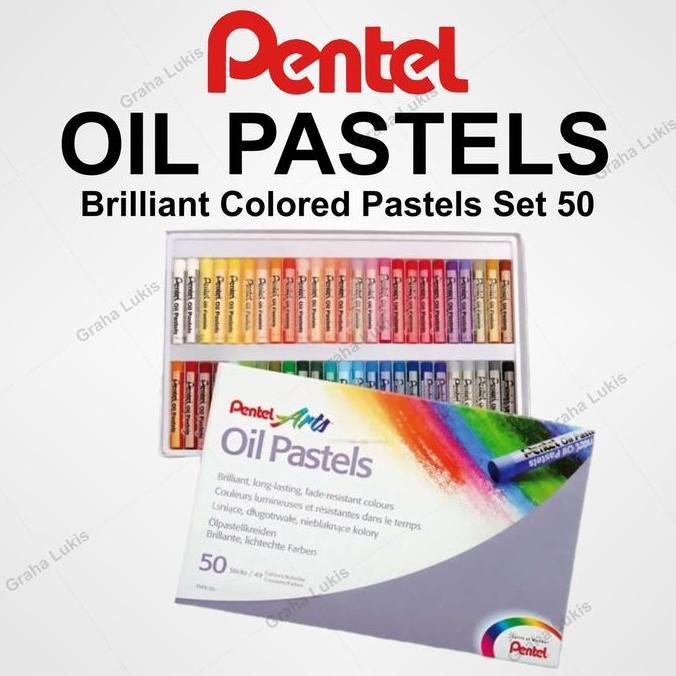 Crayon Pentel Oil Pastels 50 warna