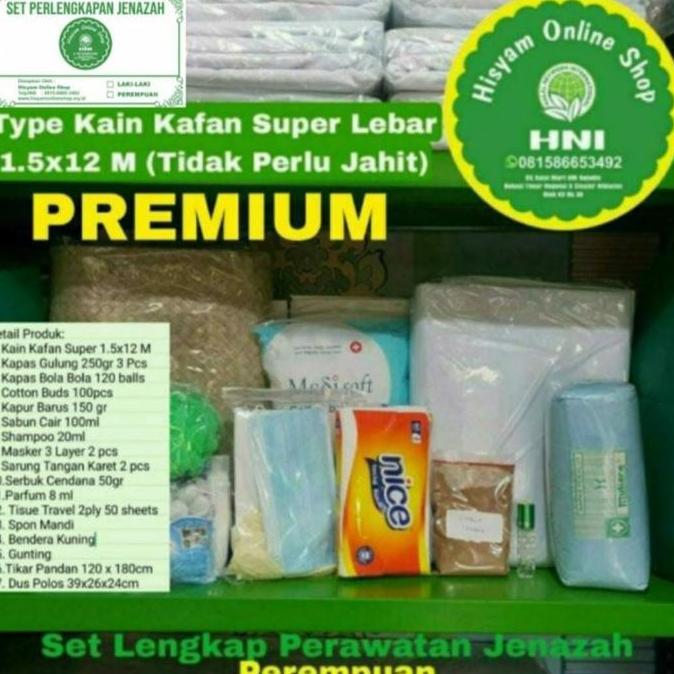 Set Lengkap Perawatan Jenazah |Kain Kafan Premium| Perempuan