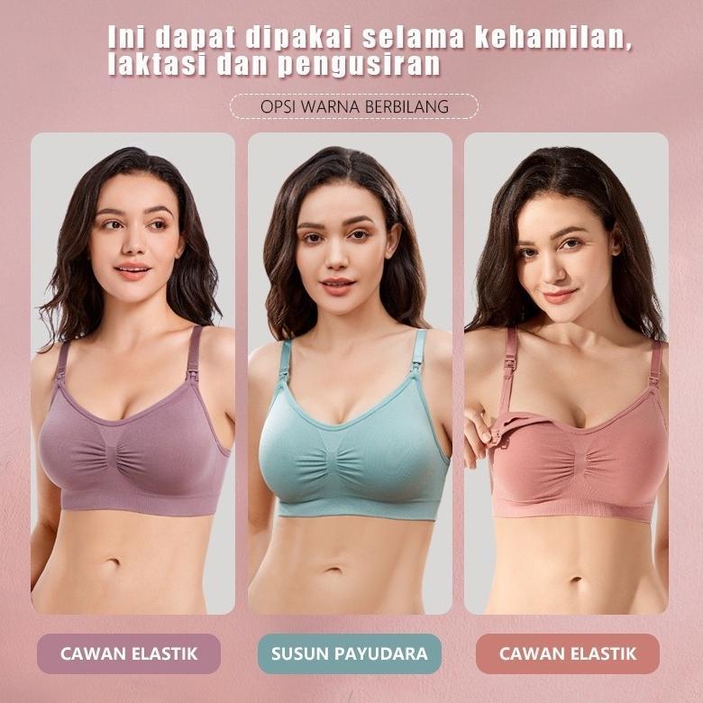 HEMAT 2PCS Bra Menyusui Bahan Katun Jumbo Kancing Depan Tanpa Kawat Bh Menyusui